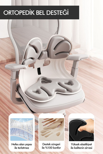 Ergonomic Orthopedic Lumbar Support Seat Cushion Posture Corrector Business Home Auto Back Seat Pillow Gray