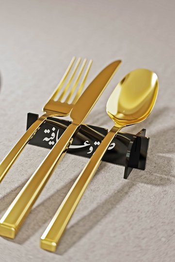 6-Piece Divani Hat Bon Appetit Acrylic Cutlery Holder - Acrylic Tableware Iftar Decoration