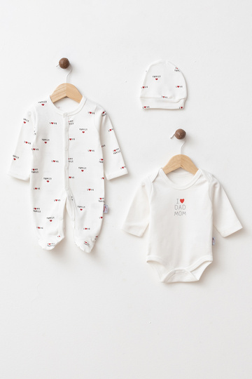 Baby 100% Cotton Piece 3-Piece Suit with Underwear and Beret 3-Piece Newborn Hospital Release Set Yk182121