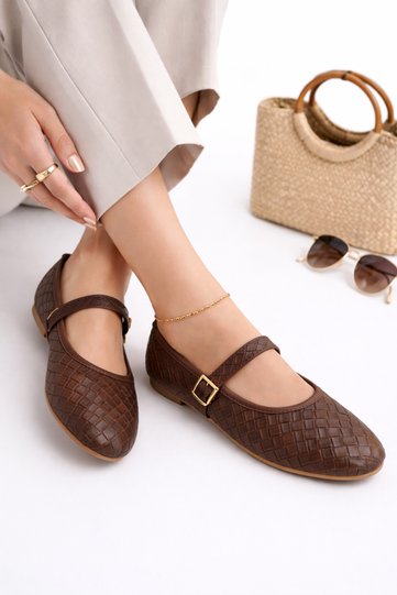 Botte Women's Lightweight Comfortable Sole Stylish Buckled Daily Office Ballet Flats Shoes