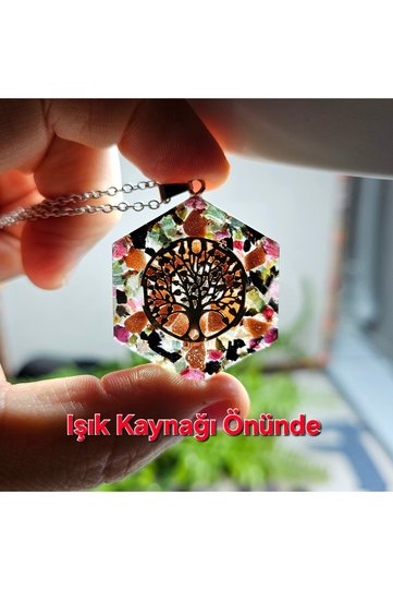 Gold Tree of Life Stainless Steel Orgonite Necklace (Handmade Design Products)
