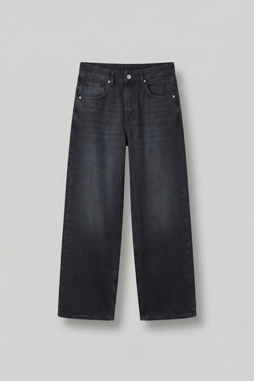 Men's Super Baggy Washed Jean Trousers Smoked