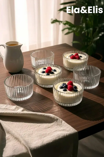 Ela&Elis Varell Glass Snack Bowl – Set of 6 Snack Bowls & Presentation Bowls