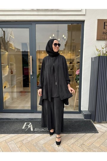 39208 منقوش طقم نسائي أسود