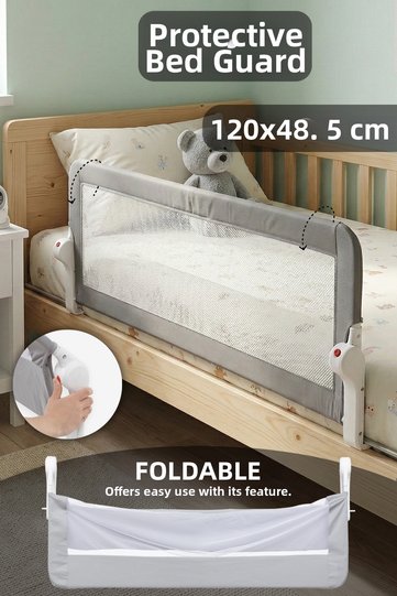 120X48 cm Folding Baby Safety Barrier - Anti-Fall Protective Barrier Bed Barrier