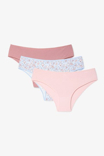 Blue Story Shawl Patterned Low Waist 3-Pack Slip Panties