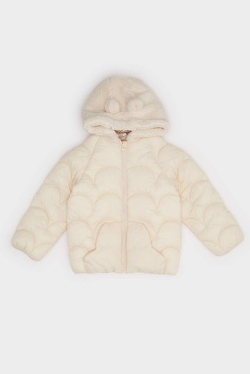 Windproof Waterproof Hooded Quilted Zippered Coat Baby Girl E7951A525Au