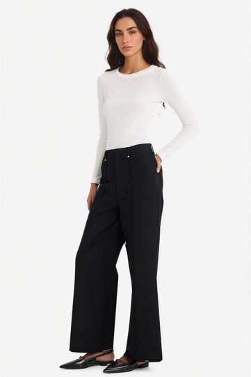 Wide Leg Gabardine High Waist Trousers F1649Ax25Sp