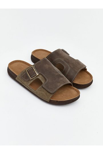 Brown suede Suede-Look cake house slippers from gulis clothing