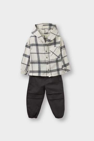 Baby Boy 2-Piece Set Plaid Twill Hooded Shirt and Pants G3225A525WN