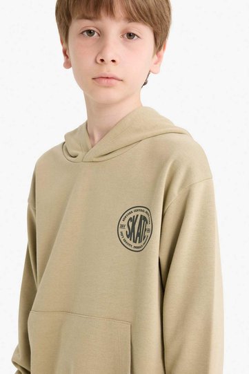 Okul Regular Fit Long Sleeve Hooded Cotton Printed School Sweatshirt for Boys E9572A825Au