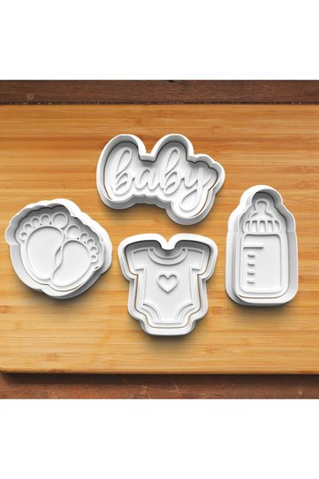 Baby Shower 2026 Set of 4 Cookie and Candy Dough Molds
