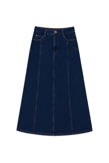 A-Cut Denim Skirt