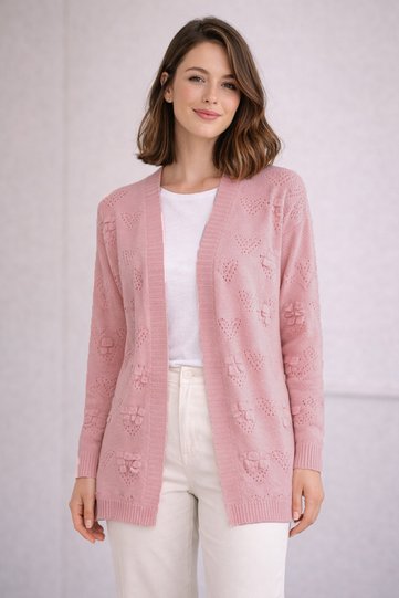 Summer Cotton Cardigan R4551 Powder