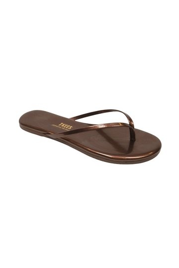 Women's Classic Patent Leather Bronze Stylish Daily Flip Flops