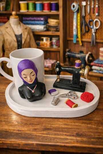 Tailor-Themed Custom Design Coffee Cup Model