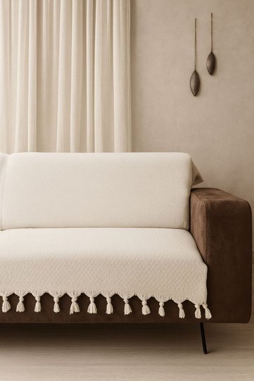 Wheat Pattern Woven 100% Cotton Multi-Purpose Piqué Sofa Cover 180x230
