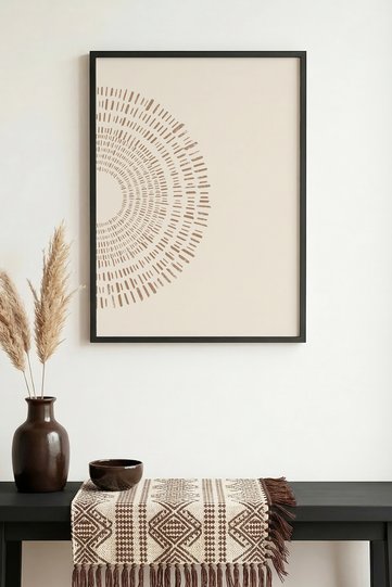 Black Wooden Framed Abstract Painting I Huhu1130 - Single Painting Black Frame