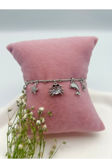 Sea-Themed Charm Women's Bracelet - Adjustable to Fit the Wrist - Available in Gold and Silver Color Options