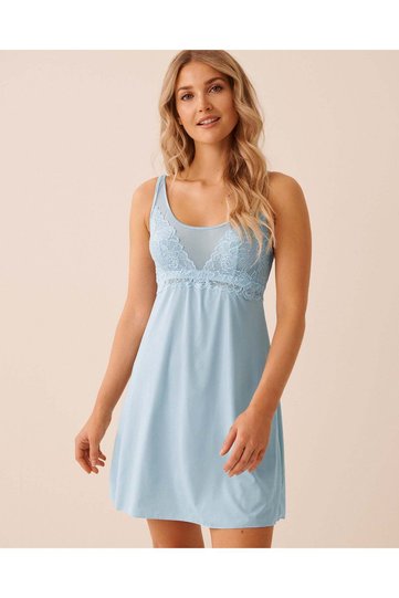 Floral Lace and Microfiber Nightie