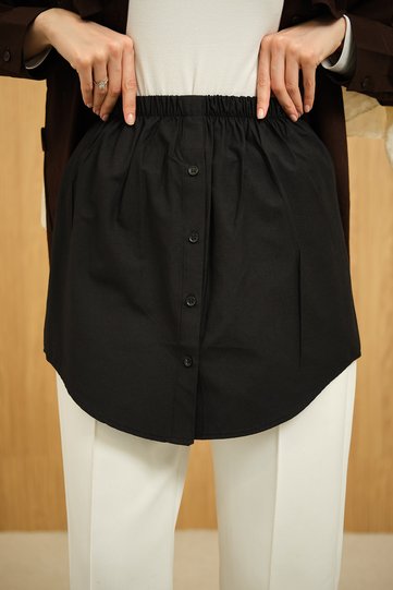 Women's Button Detailed Elastic Waist Undergarment Black