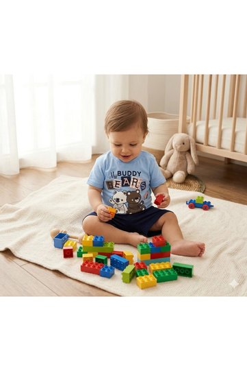 طقم شورت تي شيرت مطبوع عليه My Buddy Bears للأولاد الصغار من 6 إلى 18 شهرًا