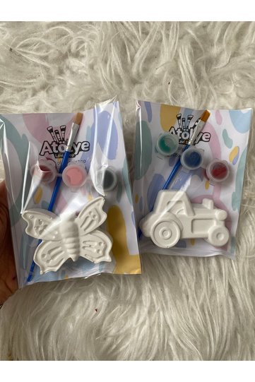 10 Pieces (5+5) - Tractor and Butterfly / Stone Painting Set, Diy, Birthday Gift