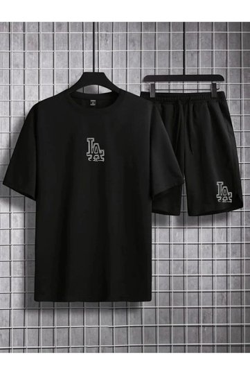 Men's and Women's Summer Printed Top and Shorts Set