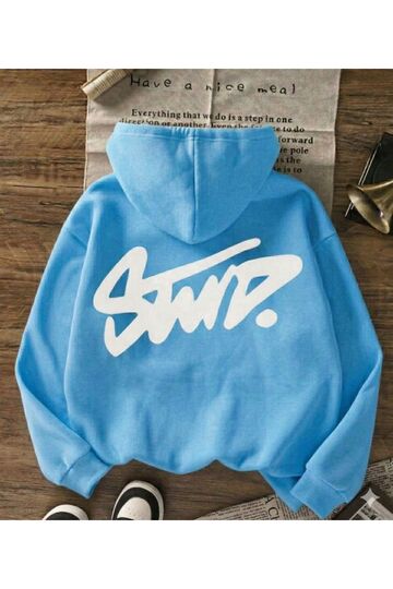Oversize Sweatshirt - Front and Back Printed Hooded Hoodie