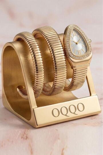 Kora Stone Gray Dial Gold Cord Snake Model Women's Wristwatch