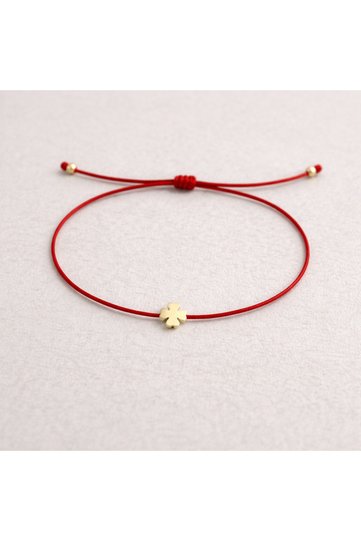 Red String Clover Lucky Bracelet