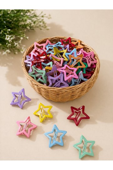 6-Piece Star Colorful Metal Baby Girl Buckle Set