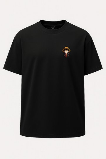 Oversize Monkey D Luffy One Piece Style Printed T-Shirt - Wide Cut.