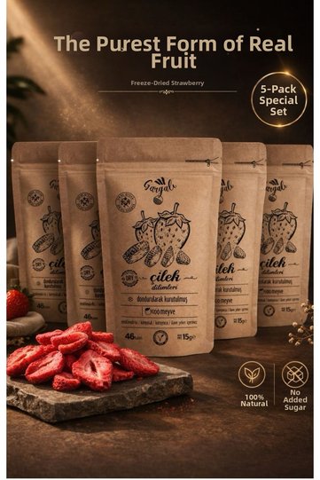 Healthy Food Freeze Dried Strawberry Chips 5-Pack (Freeze Dried Fruit Chips from the Manufacturer)