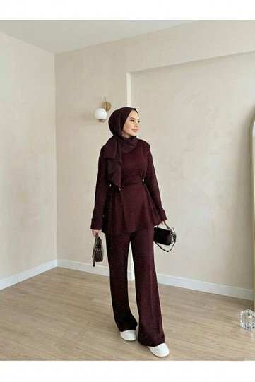 طقم ربط جانبي مرصع بالأحجار