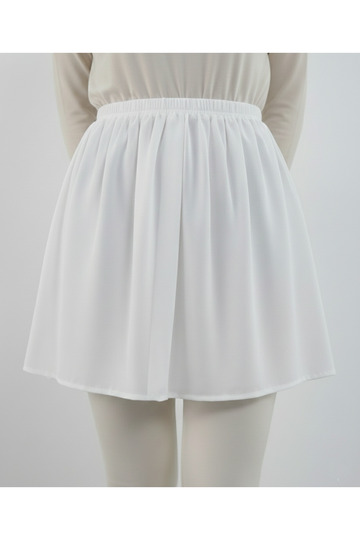 Hijab White Quality Crepe Fabric Inner Dress Savior Lengthening Skirt Elastic Flexible Front Slit White