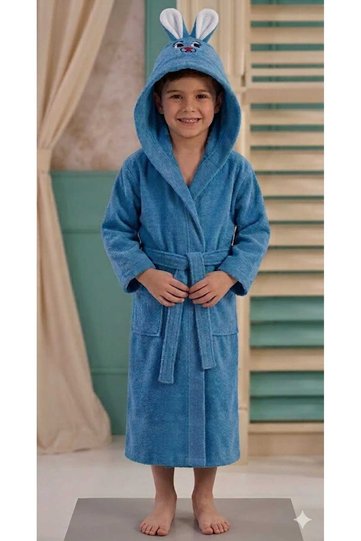 100% Cotton Hooded Rabbit Children's Bathrobe