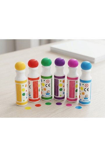 6-Piece Dot Markers Washable Dot Paint Pen Set - Baby and Kids Educational Art Activity Paint