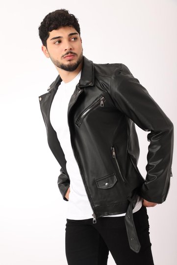 Kuzey Belted Faux Leather Jacket BL 1261-50268
