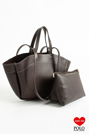 Original Large Size Tote Makeup Bag Luxury Soft Leather Double Strap Handbag, Shoulder Bag