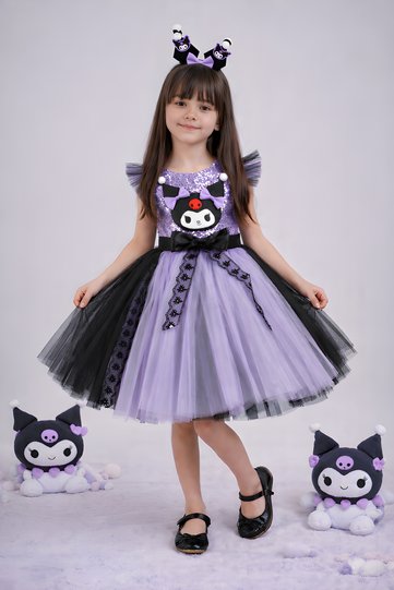 Kuromi Crowned Birthday Costume Party Evening Dress Pink
