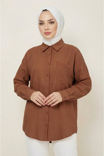 Women's Basic Linen Shirt with Pockets