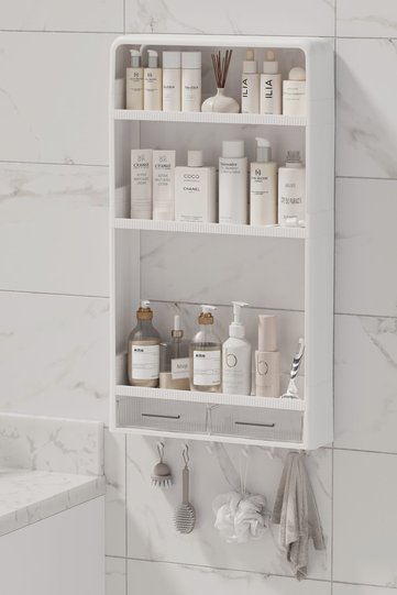 Multi-Purpose Adhesive Wall Shelf Organizer – Practical Organizer for Bathroom, Kitchen, and Shower Spaces