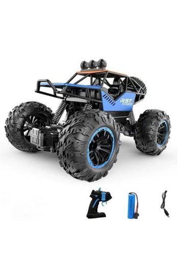 4WD Off-Road RC Rock Crawler Monster Truck with Remote Control & Rechargeable Battery