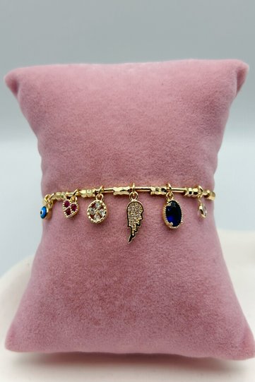 Angel Wing Charm Gold Color Women's Bracelet - Adjustable
