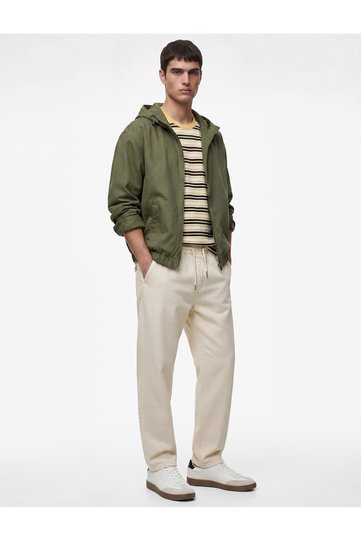Oversize Cotton Loose Waist Lace-Up Jean Trousers