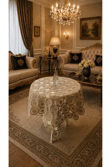 Lux Tablecloth and Placemat Lace Embroidery 95X95 cm