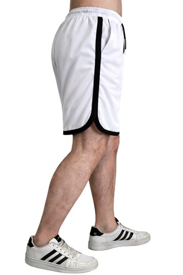 White Men's Basketball Football Striped Shorts Fitness Sports Exercise Running Bermuda