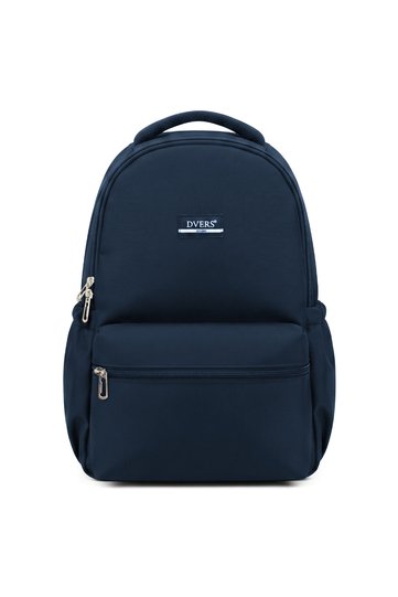 Navy Blue Basic Daily Use Backpack – Double Compartment, Large Volume School and Daily Backpack