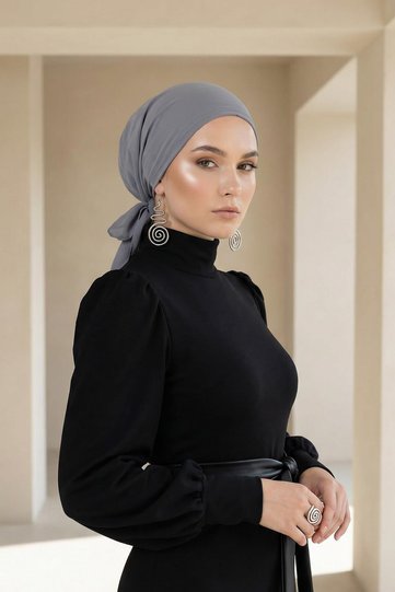 Connectable Non-Slip Combed Cotton Lined Chiffon Bonnet, B-97